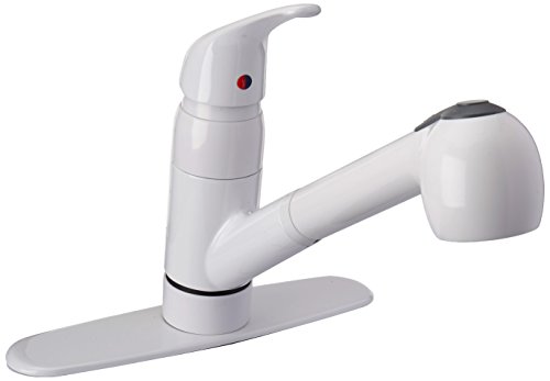Pfister G Pfirst Series 1-Handle Pull-Out Kitchen Faucet in White, Water-Efficient Model