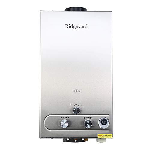 Ridgeyard 3.2GPM LPG Propane Gas Water Heater 12L Digital Display Tankless Stainless Instant Boiler...
