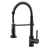 OWOFAN Kitchen Faucets Commercial Solid Brass Single Handle Single Lever Pull Down Sprayer Spring...
