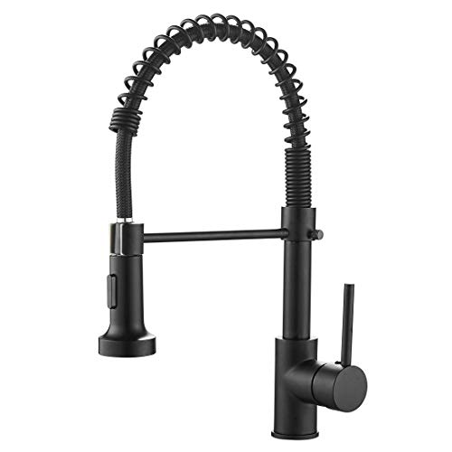 OWOFAN Kitchen Faucets Commercial Solid Brass Single Handle Single Lever Pull Down Sprayer Spring...
