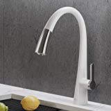 Kraus KPF-1673CHWH Nolen Dual Function Pull, Faucets for Kitchen Sinks, Single-Handle, 16 3/8 Inch,...